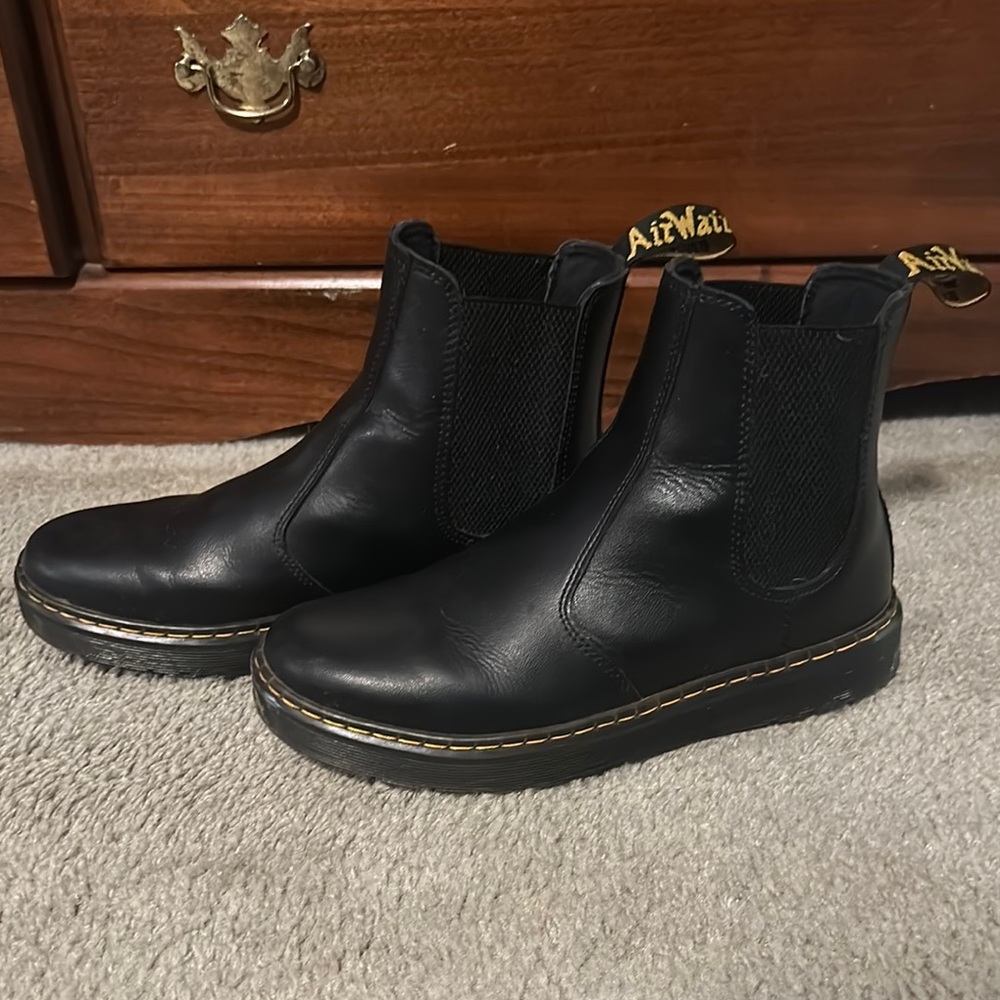 Dr. Martens Black Ankle Boots with Elastic Panels